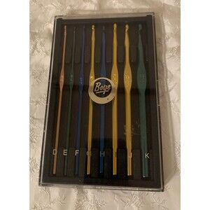 Vintage Boye Crochet Hooks Aluminum Craft Sizes D - K With Case Set Of 8